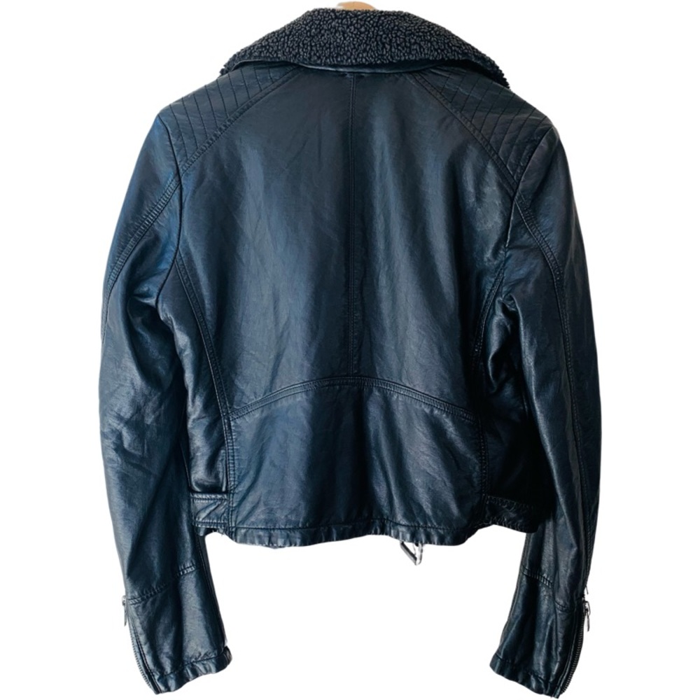 🛑SOLD Free People Asheville Vegan Leather Moto Jacket in Black Size S - Picture 8 of 13